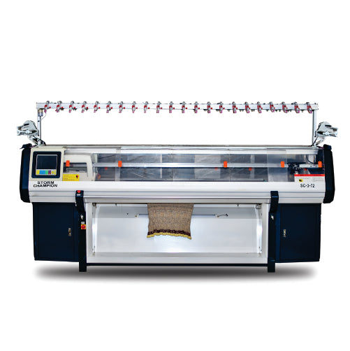 Fully Computerized 2 & 3 System Flat Knitting Machine With Changeable Stitch Storm Champion