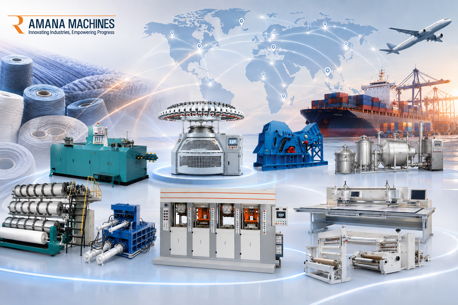 Industrial equipment on a factory floor