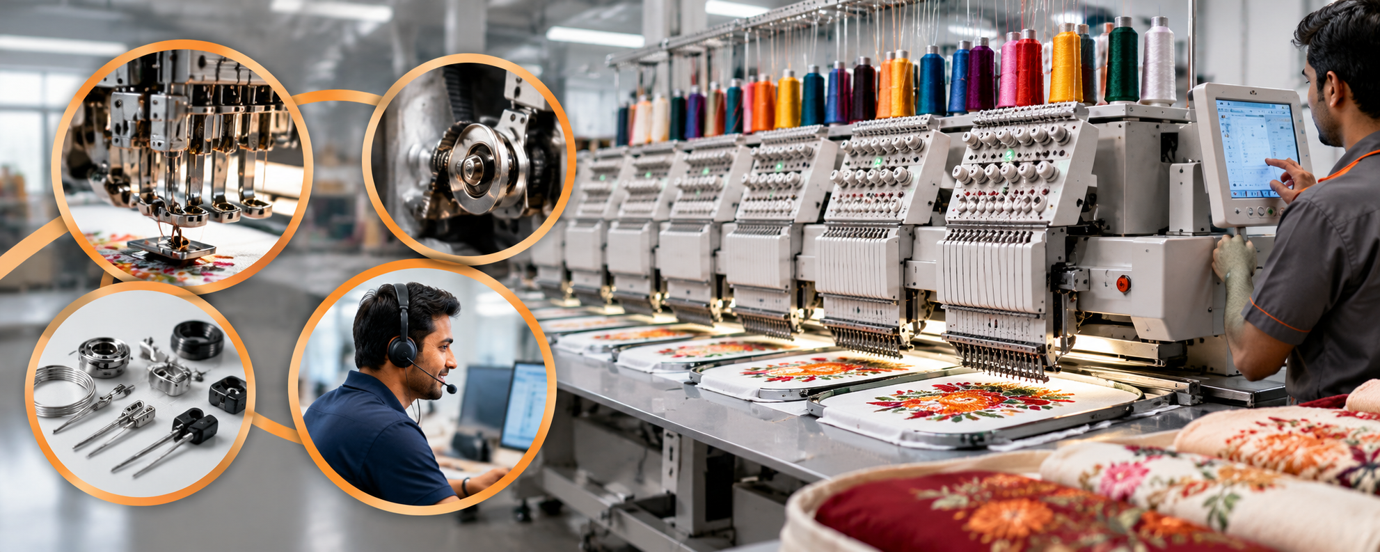 multi head embroidery machine warranty